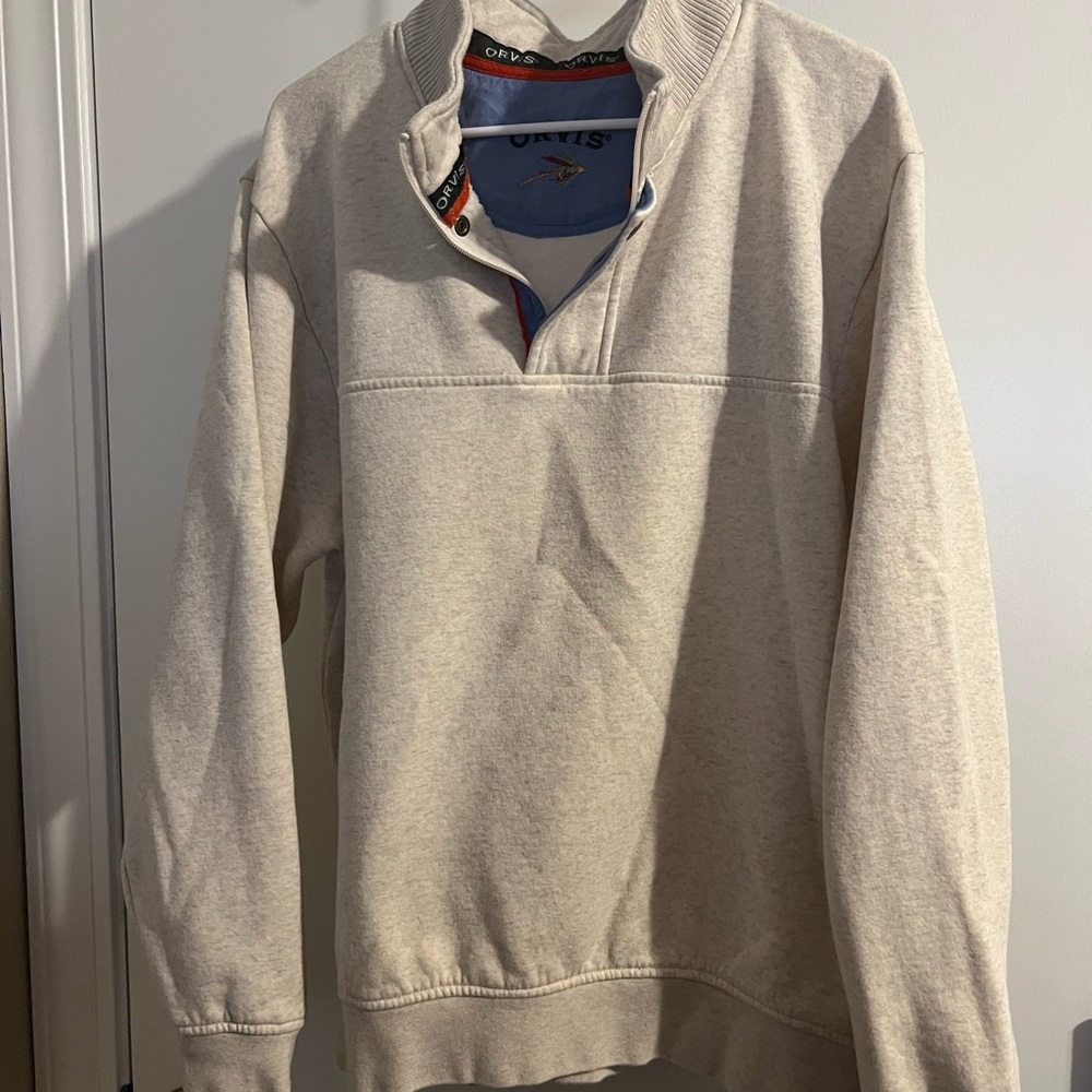 Orvis Men's Light Tan Pullover Jacket
